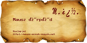 Mausz Árpád névjegykártya